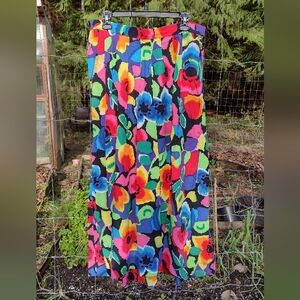 Vintage Colorful Floral Women's Skirt
